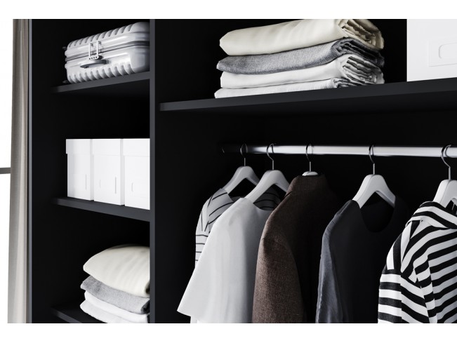 Szafa przesuwna Rimi VI czarny/biały mat 250 cm