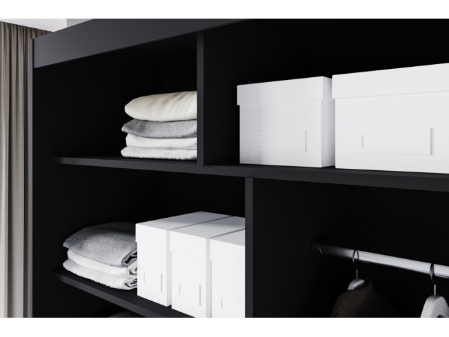 Szafa przesuwna Rimi VI czarny/biały mat 250 cm