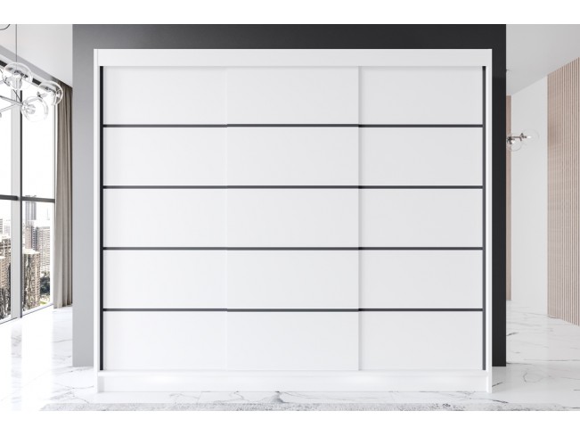 Szafa przesuwna Rimi VII biały mat 250 cm