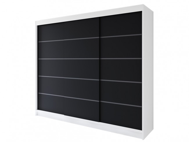 Szafa Rimi VII 250 biały/czarny mat - widok ogólny