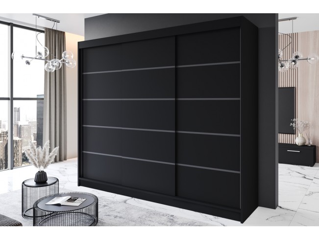 Szafa przesuwna Rimi VII czarny mat 250 cm