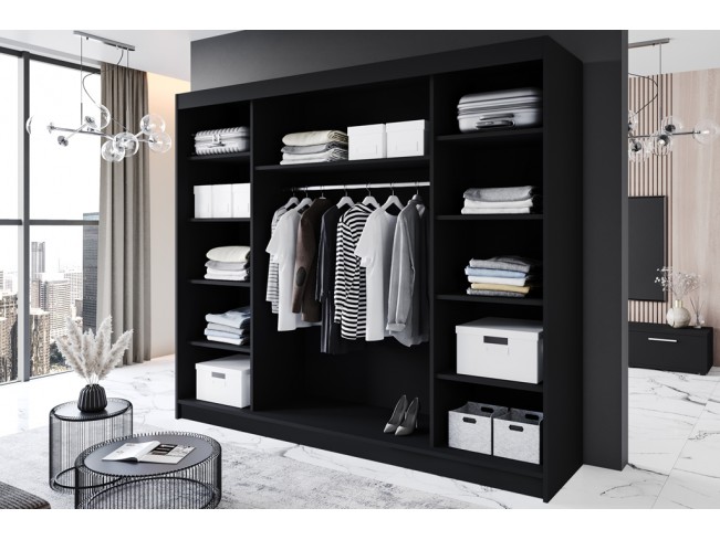 Szafa przesuwna Rimi VII czarny mat 250 cm