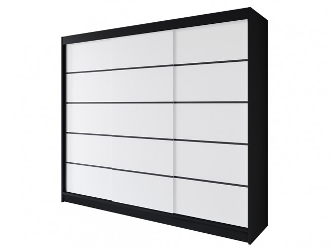 Szafa Rimi VII 250 czarny/biały mat - widok ogólny