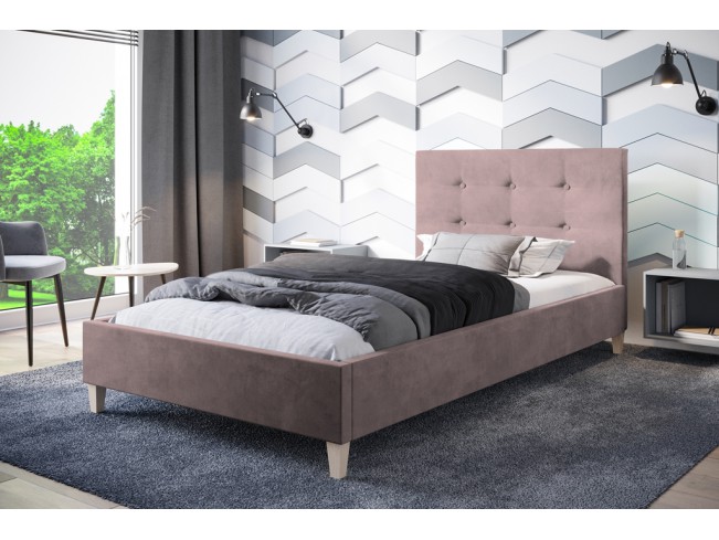 Łóżko tapicerowane Endo 90 Kronos 27 brudny róż