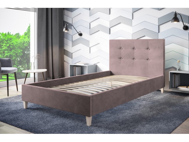 Łóżko tapicerowane Endo 90 Kronos 27 brudny róż