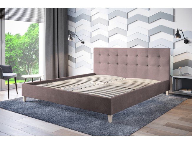 Łóżko tapicerowane Endo 140 Kronos 27 brudny róż