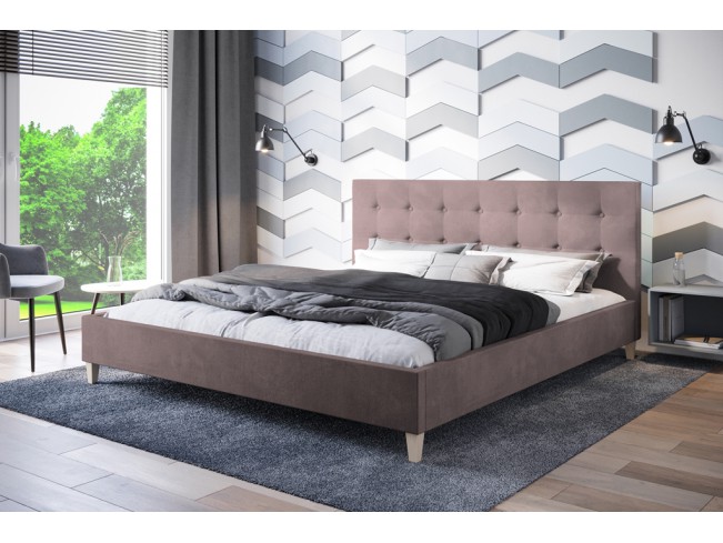 Łóżko tapicerowane Endo 180 Kronos 27 brudny róż