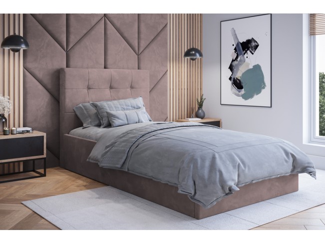 Łóżko tapicerowane Timo 90 Kronos 27 brudny róż