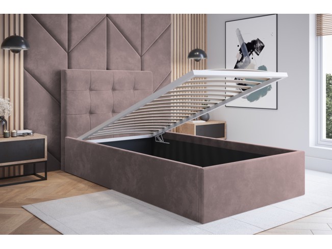 Łóżko tapicerowane Timo 120 Kronos 27 brudny róż