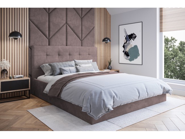 Łóżko tapicerowane Timo 180 Kronos 27 brudny róż