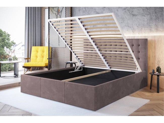 Łóżko tapicerowane Prato 140 Kronos 27 brudny róż