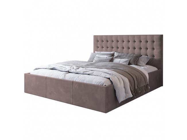 Łóżko tapicerowane Prato 160 Kronos 27 brudny róż - widok z przodu