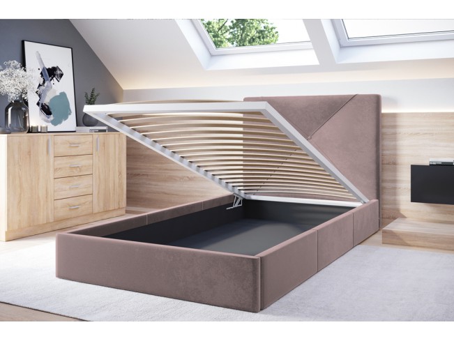 Łóżko tapicerowane Rino 90 Kronos 27 brudny róż