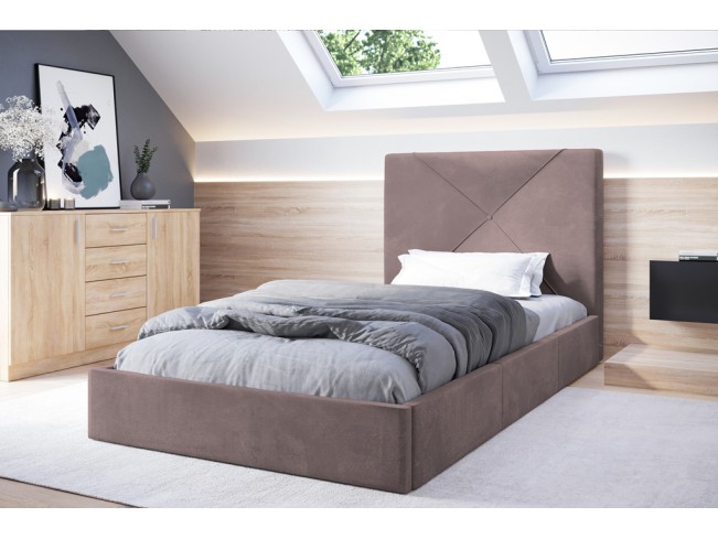 Łóżko tapicerowane Rino 120 Kronos 27 brudny róż