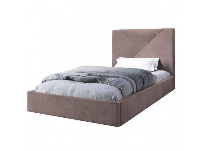 Łóżko tapicerowane Rino 120 Kronos 27 w brudnym różu - widok z przodu