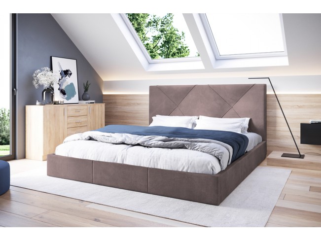 Łóżko tapicerowane Rino 160 Kronos 27 brudny róż