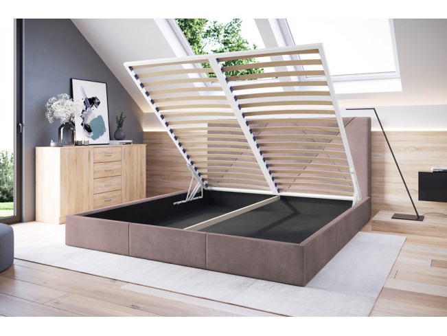 Łóżko tapicerowane Rino 160 Kronos 27 brudny róż