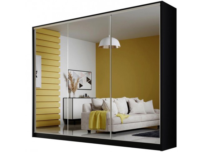 Szafa Meblo 2 czarny mat 270 cm - widok z przodu