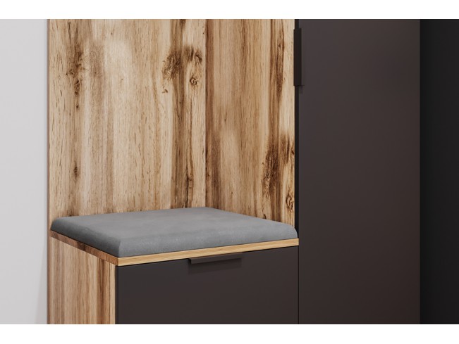 Szafa garderoba Lomi 2 czarny/dąb wotan