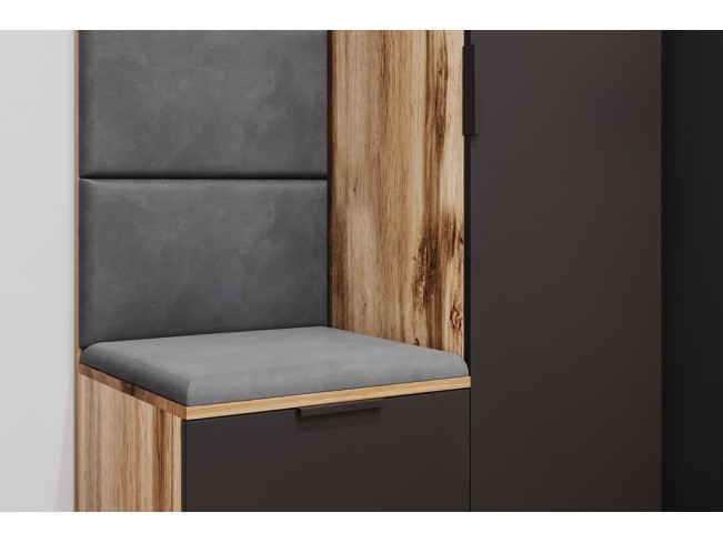 Szafa garderoba Lomi 3 czarny/dąb wotan