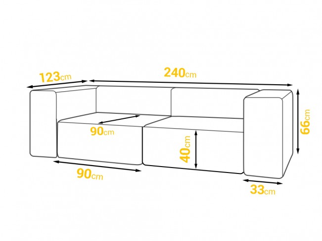 Sofa modułowa Lenn 2 Top sztruks 20 caffe latte
