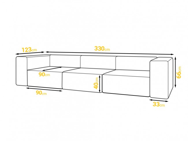 Sofa modułowa Lenn 3 Top sztruks 20 caffe latte