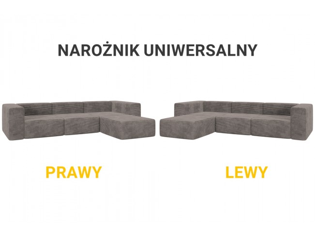 Narożnik modułowy Lenn L Top sztruks 20 caffe latte