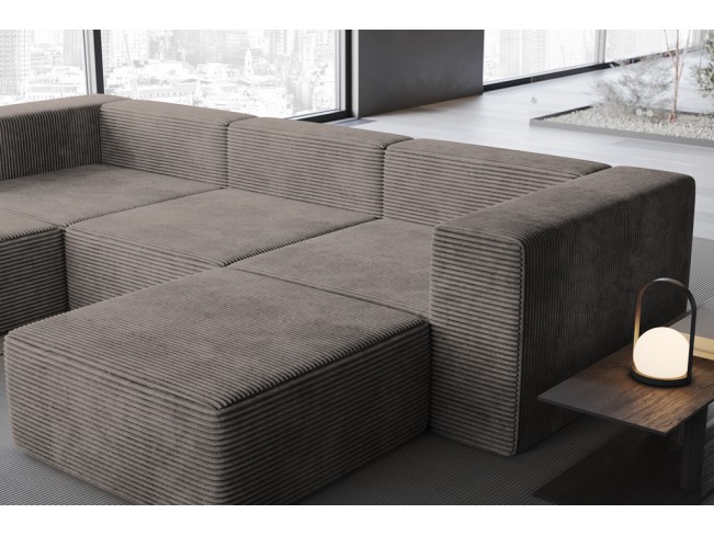 Narożnik modułowy Lenn U Top sztruks 20 caffe latte