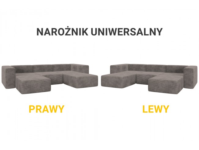 Narożnik modułowy Lenn U Top sztruks 20 caffe latte