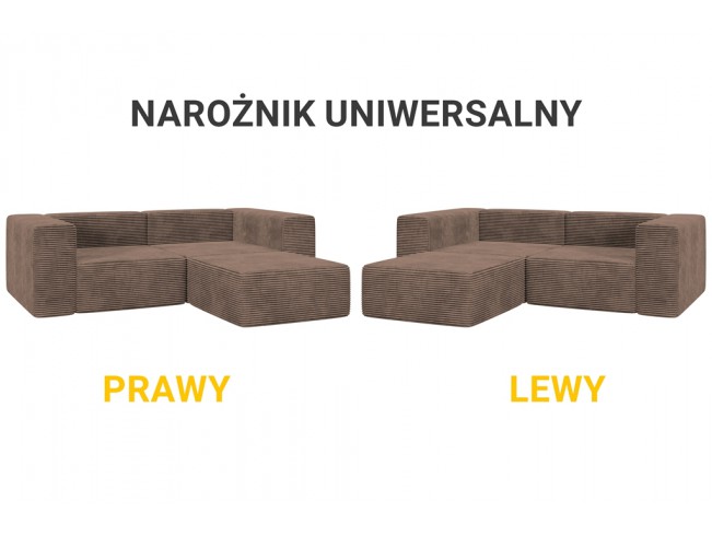 Narożnik modułowy Lenn S Top sztruks 29 brązowy