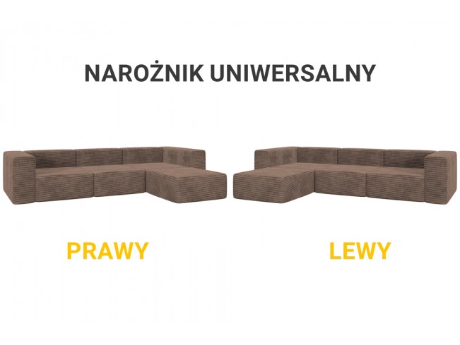 Narożnik modułowy Lenn L Top sztruks 29 brązowy