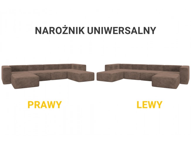 Narożnik modułowy Lenn XL Top sztruks 29 brązowy