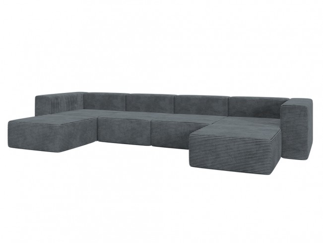 Narożnik modułowy Lenn XL top sztruks 95 ciemny szary - widok ogólny