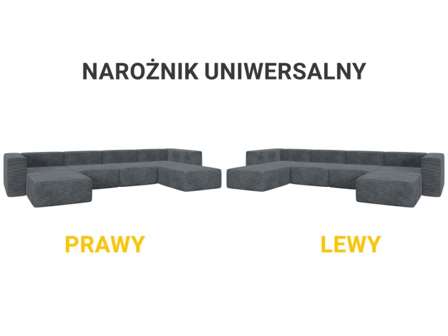 Narożnik modułowy Lenn XL Top sztruks 95 ciemny szary