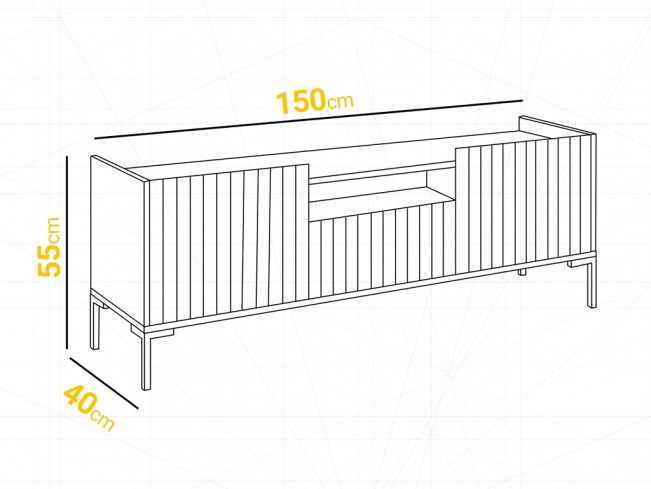 Szafka RTV Lend 4 biała 150 cm