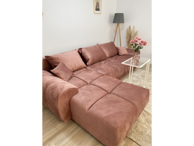 Narożnik Bego L bez funkcji spania welur Monolith 63 brudny róż