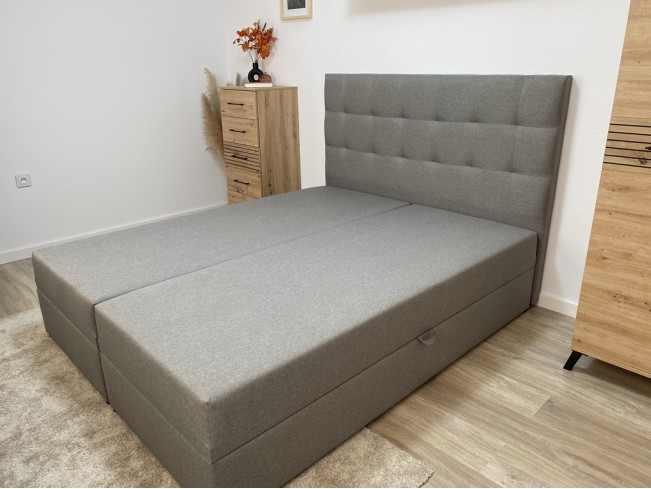 Łóżko kontynentalne Sleepy 160 Sawana 21 jasny szary