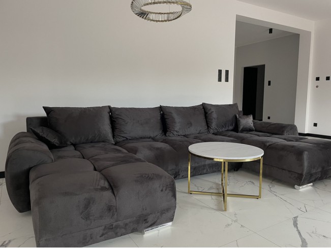 Narożnik Bego U bez funkcji spania welur Monolith 95 ciemny szary