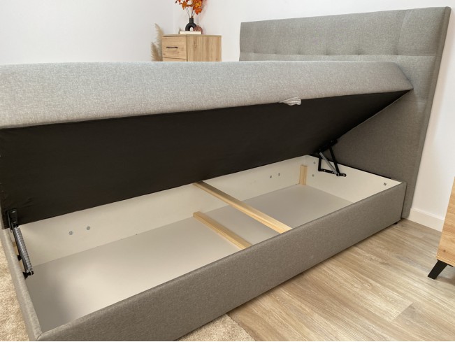 Łóżko kontynentalne Sleepy 180 Sawana 21 jasny szary