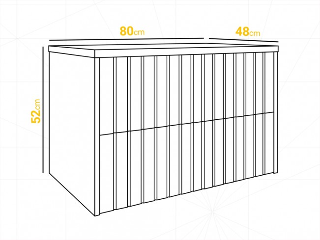 Szafka łazienkowa Ryfi złoty dąb/biały wisząca 80 cm