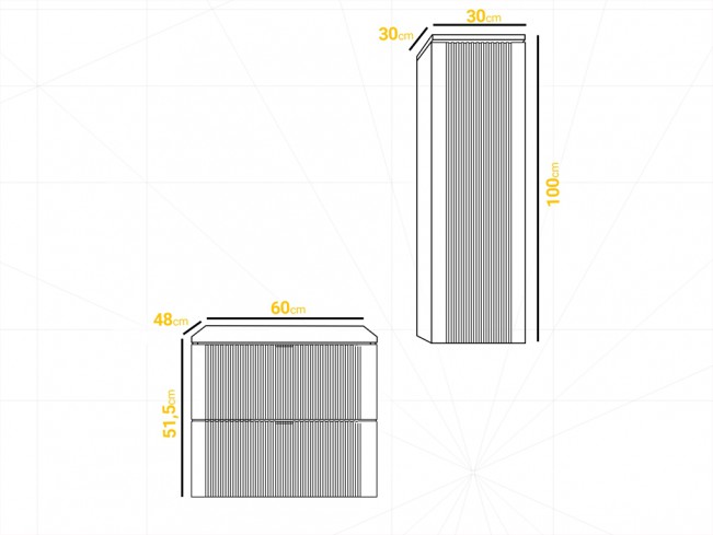 Łazienka Daki 60 1 czarna perła zestaw mebli wiszących