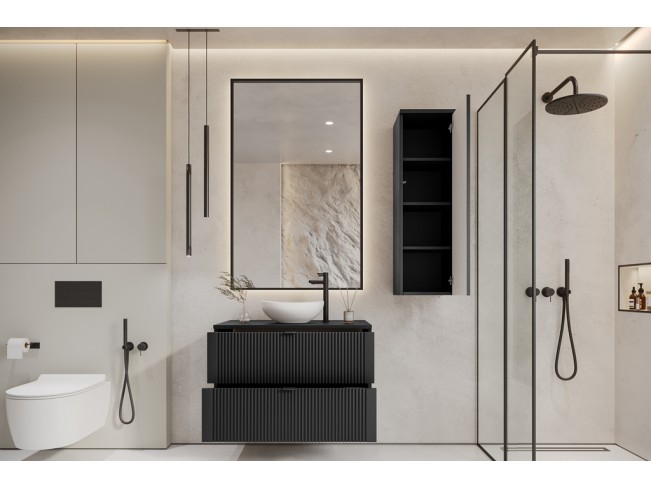 Łazienka Daki 80 1 czarna perła zestaw mebli wiszących