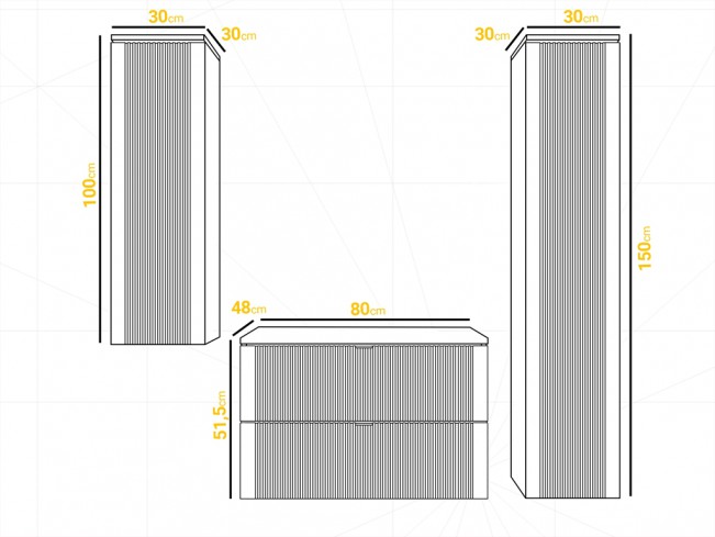 Łazienka Daki 80 3 czarna perła zestaw mebli wiszących