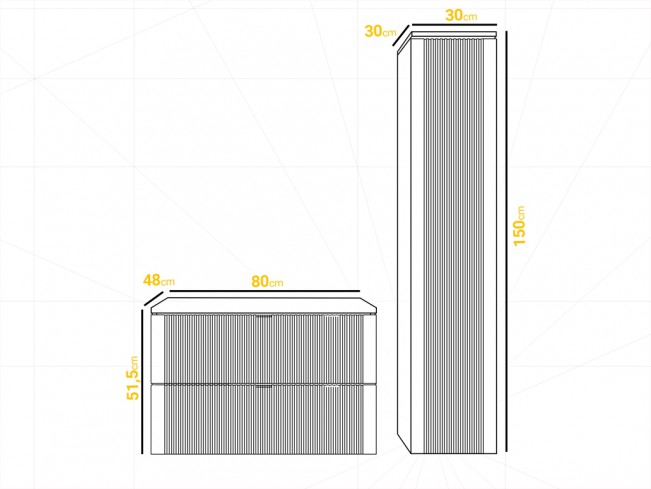 Łazienka Daki 80 2 czarna perła zestaw mebli wiszących