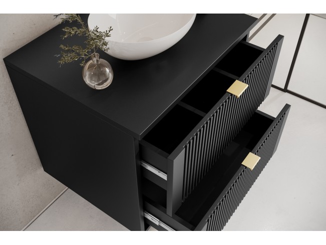 Szafka łazienkowa Daki czarna perła/złoty wisząca 60 cm