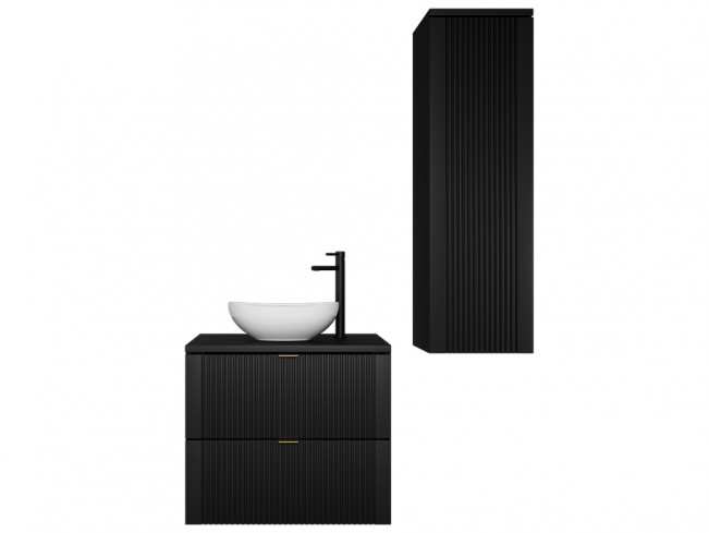 Łazienka Daki 60 1 czarna perła / złota - widok ogólny zestawu