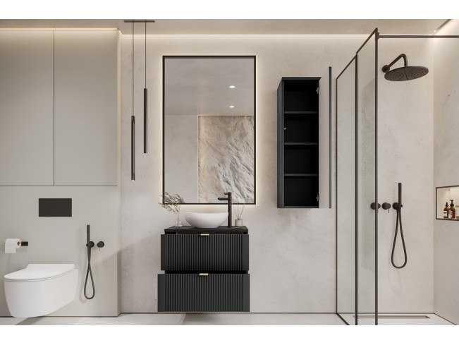 Łazienka Daki 60 1 czarna perła/złoty zestaw mebli wiszących