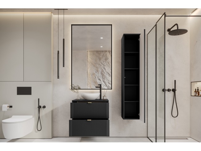 Łazienka Daki 60 2 czarna perła/złoty zestaw mebli wiszących