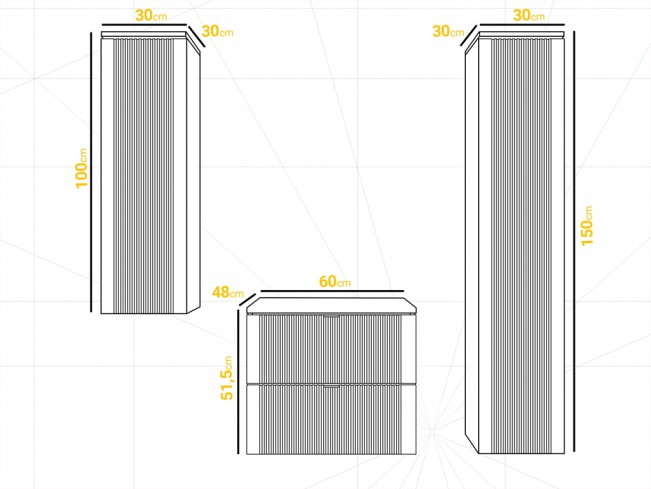 Łazienka Daki 60 3 czarna perła/złoty zestaw mebli wiszących