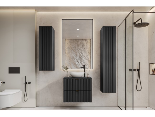 Łazienka Daki 60 3 czarna perła/złoty zestaw mebli wiszących